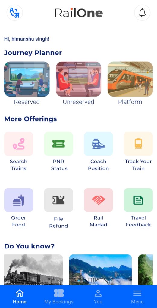 railone,railone login,railone india,railway new app,railway app download