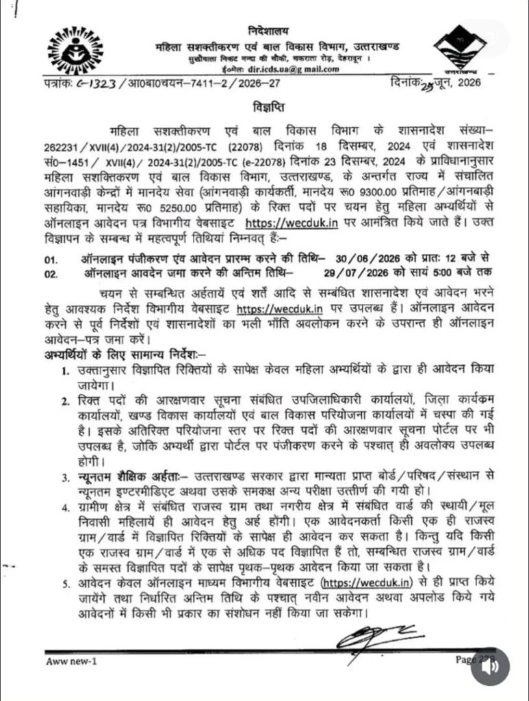 Aanganbadi job vacancy 